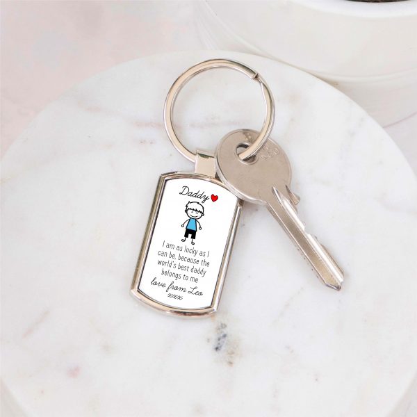 Personalised World's Best Daddy Metal Keyring From Son - Image 5