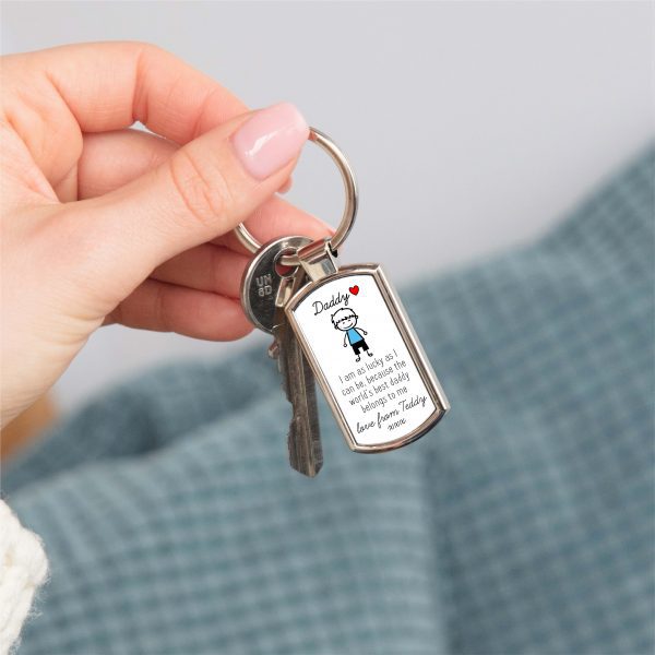 Personalised World's Best Daddy Metal Keyring From Son - Image 6