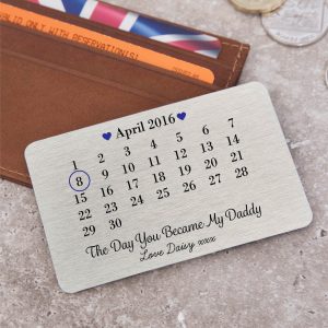 Personalised Day You Became My Daddy Metal Wallet Card
