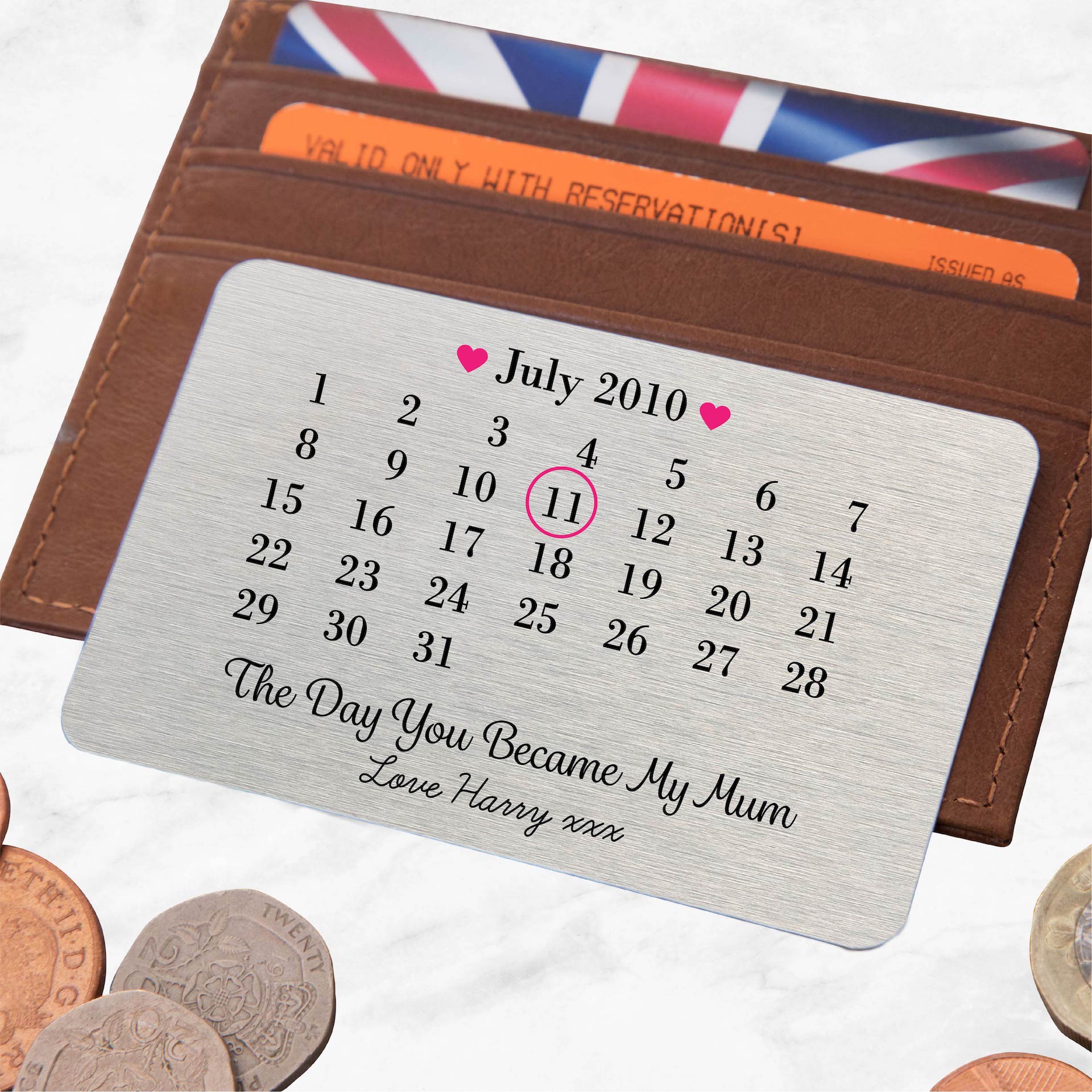 Personalised Day You Became My Mum Metal Wallet Card - Image 4