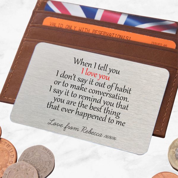 Personalised When I Tell You I Love You Metal Wallet Card - Image 2