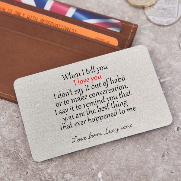 Personalised When I Tell You I Love You Metal Wallet Card - Image 4