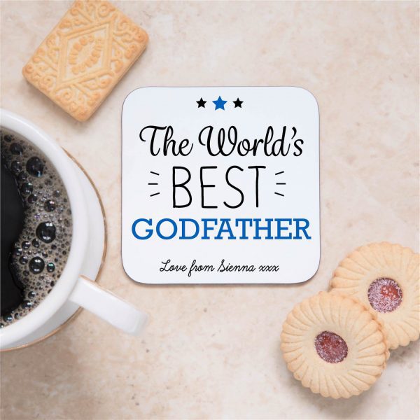 Personalised World's Best Godfather Coaster Mat - Image 3