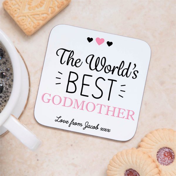 Personalised World's Best Godmother Coaster Mat