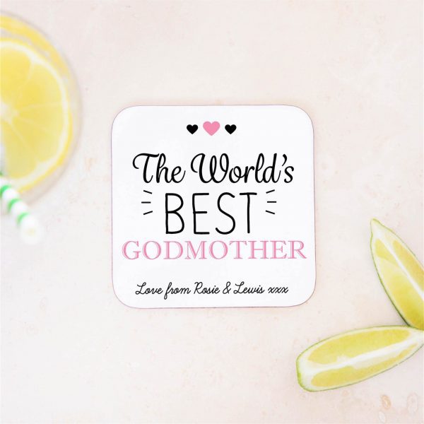 Personalised World's Best Godmother Coaster Mat - Image 2
