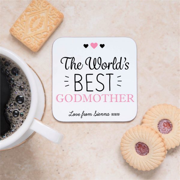 Personalised World's Best Godmother Coaster Mat - Image 3