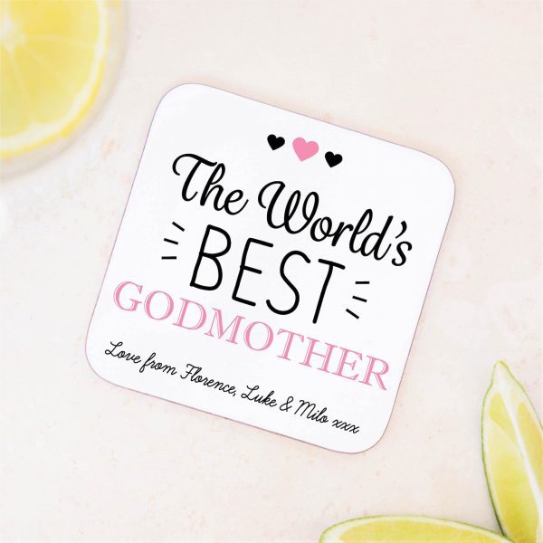 Personalised World's Best Godmother Coaster Mat - Image 4