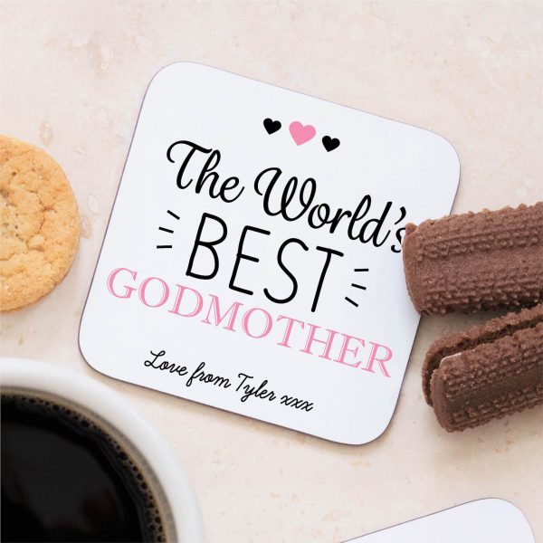Personalised World's Best Godmother Coaster Mat - Image 5