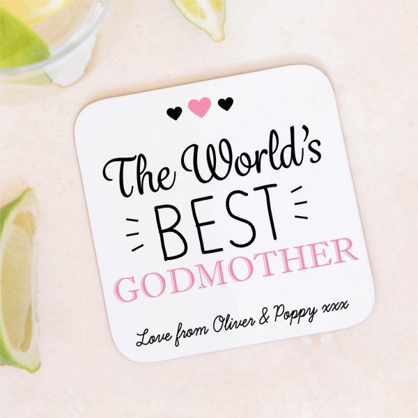 Personalised World's Best Godmother Coaster Mat - Image 6