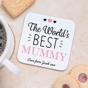 Personalised World's Best Mummy Wooden Coaster - Gift for Mummy