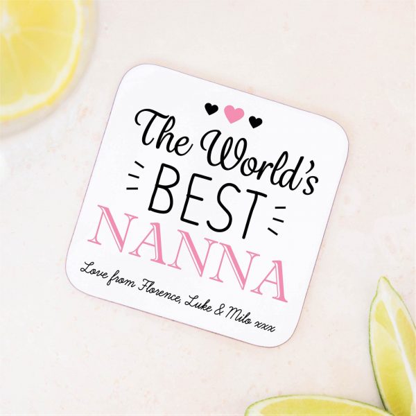Personalised World's Best Nanna Coaster Mat - Image 4