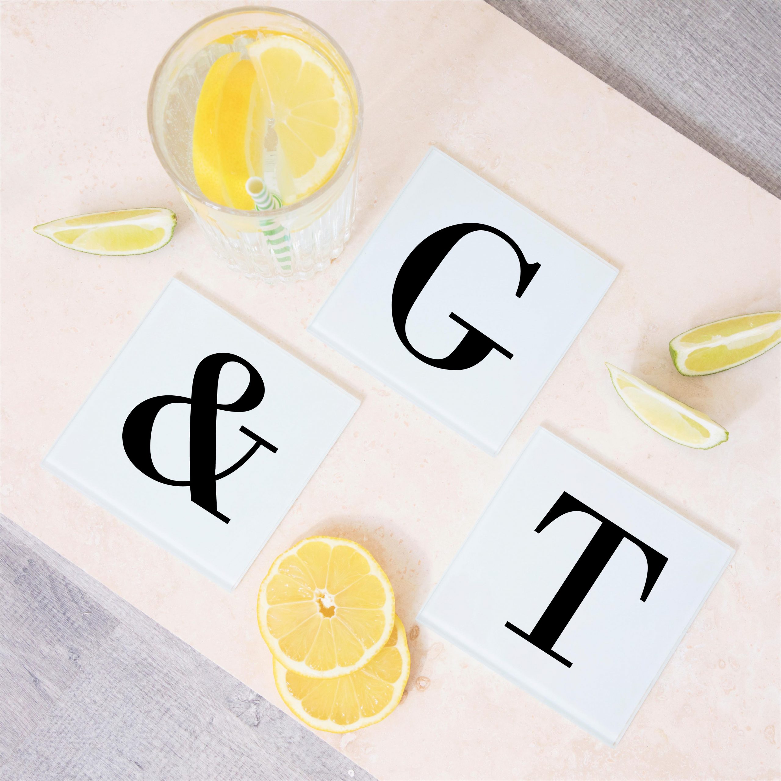 Alphabet Letter Glass Coaster - Housewarming Gift - Image 3