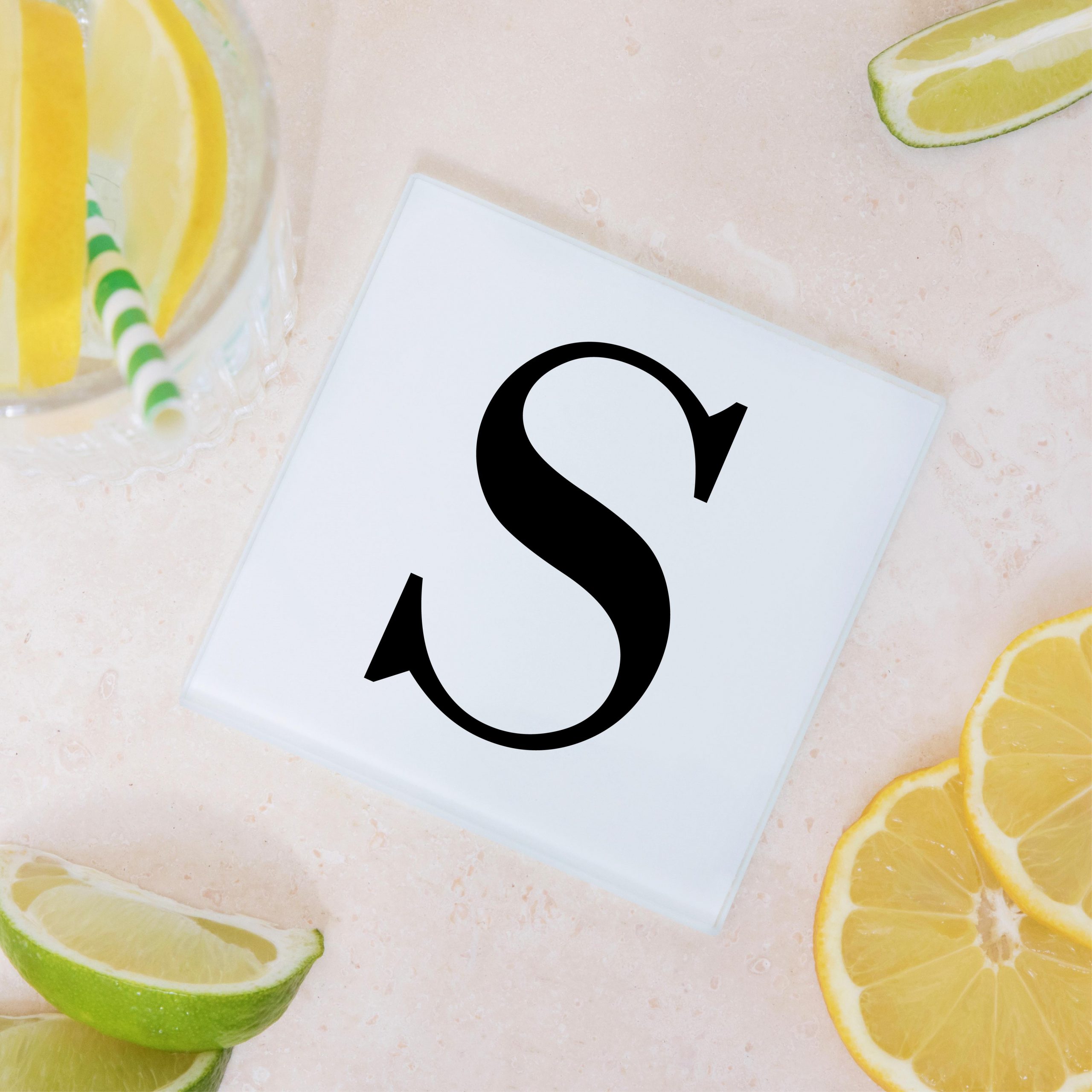 Alphabet Letter Glass Coaster - Housewarming Gift - Image 5