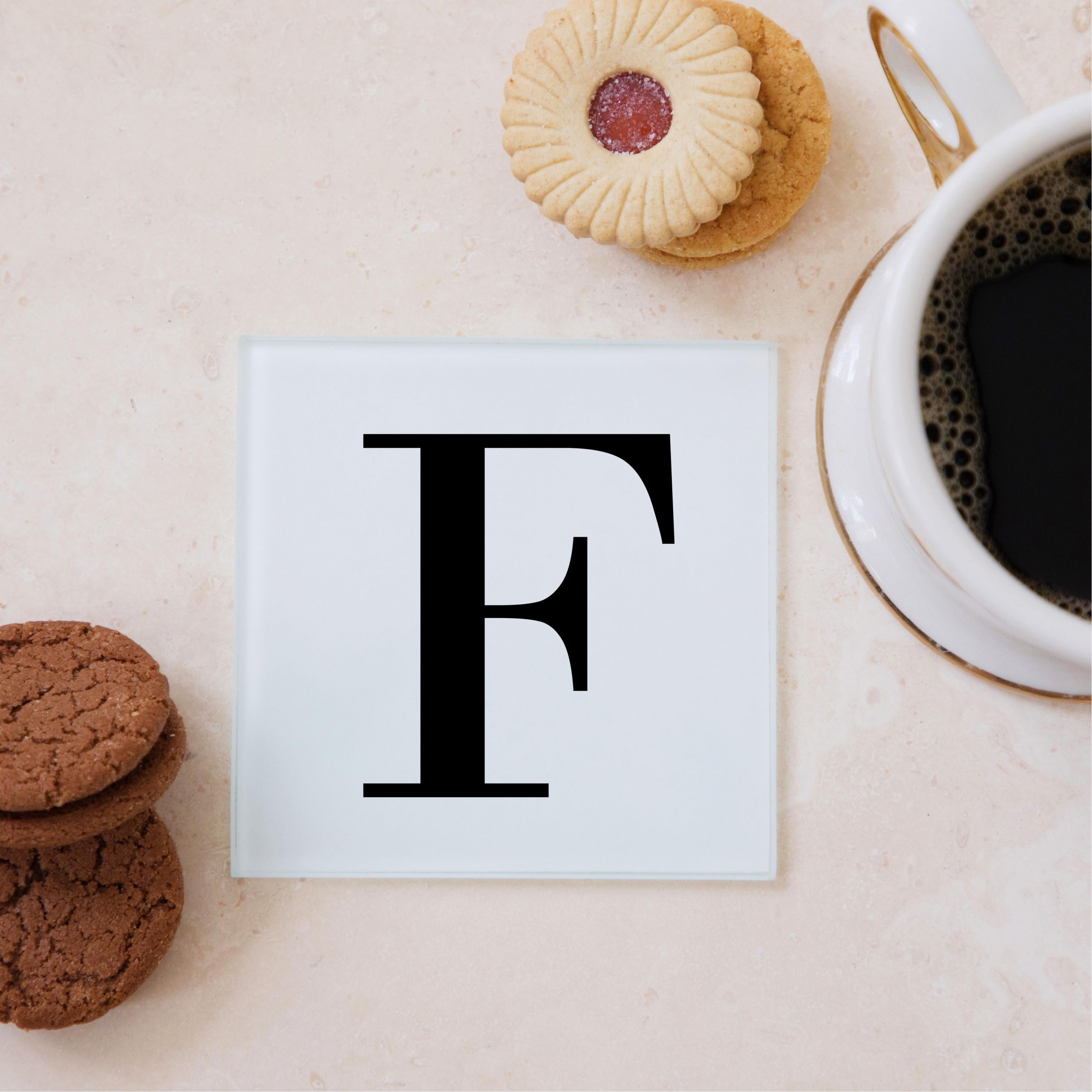 Alphabet Letter Glass Coaster - Housewarming Gift - Image 6