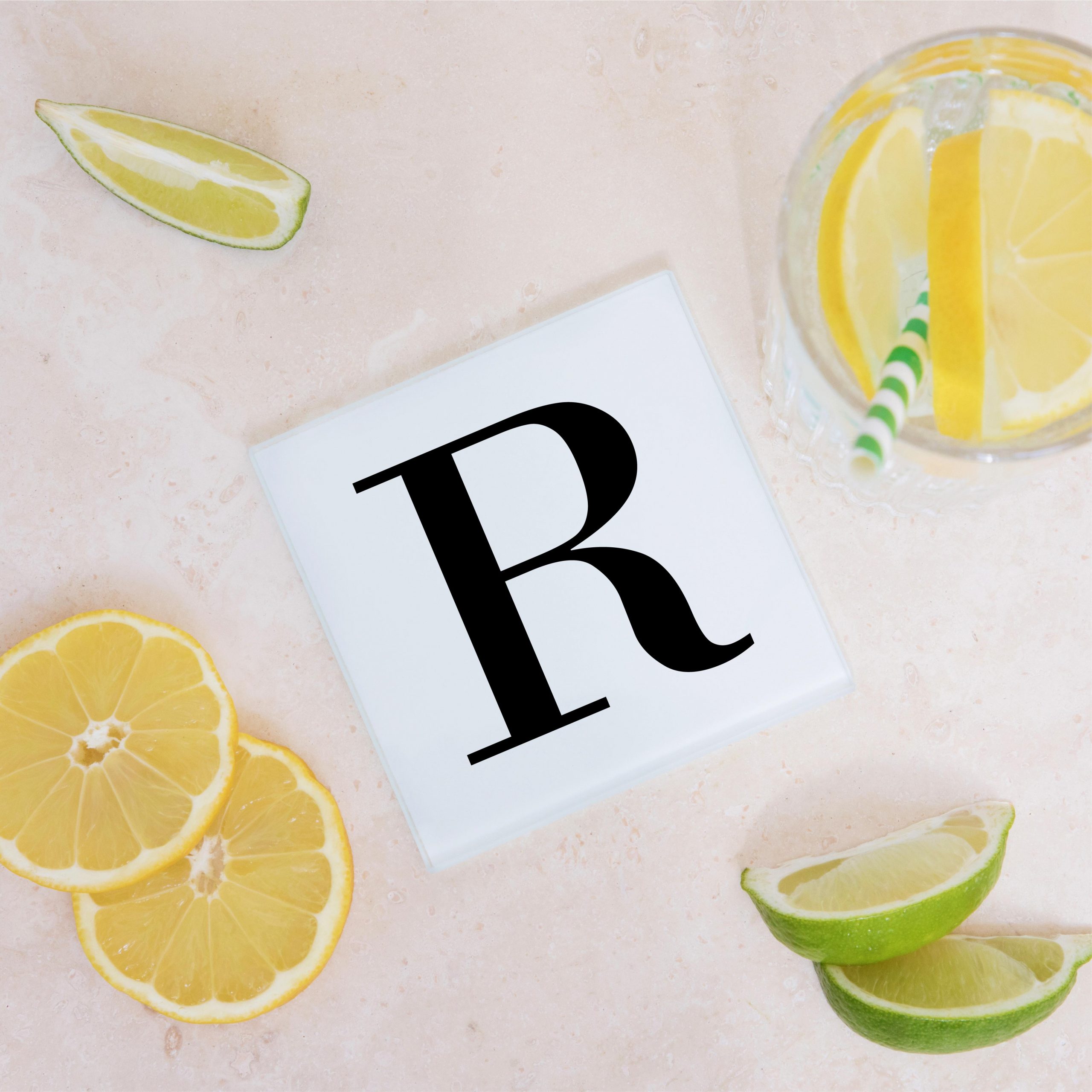 Alphabet Letter Glass Coaster - Housewarming Gift - Image 7