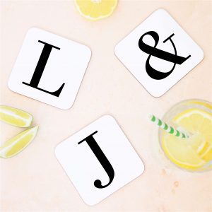 Letter Alphabet Initial Drink Coaster Mat