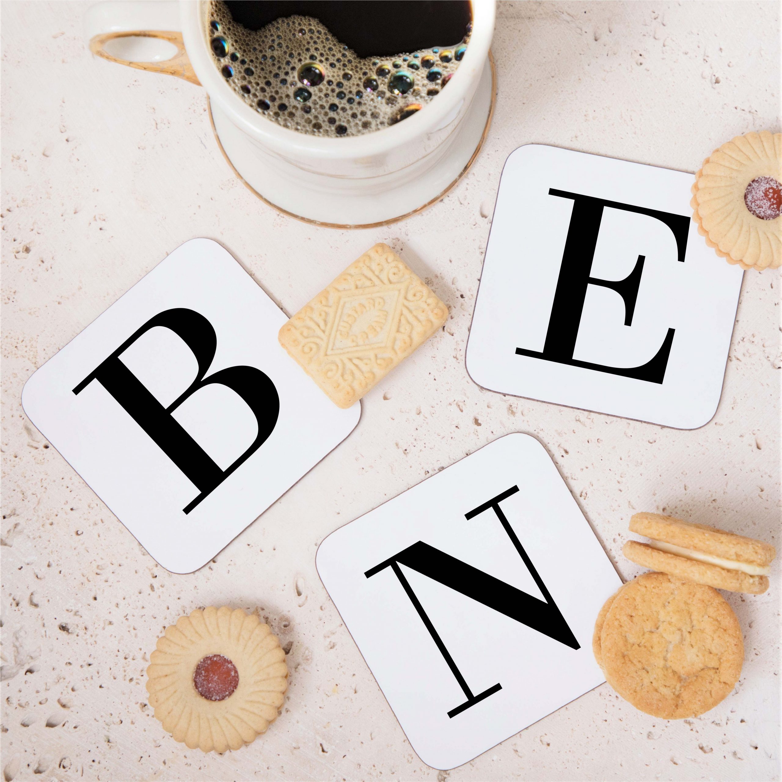 Alphabet Letter Wooden Coaster - Housewarming Gift - Image 2