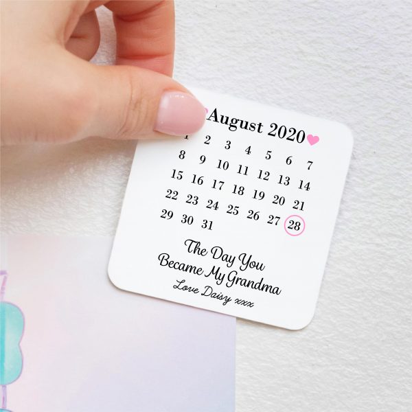 Personalised The Day You Became My Grandma Date Metal Fridge Magnet