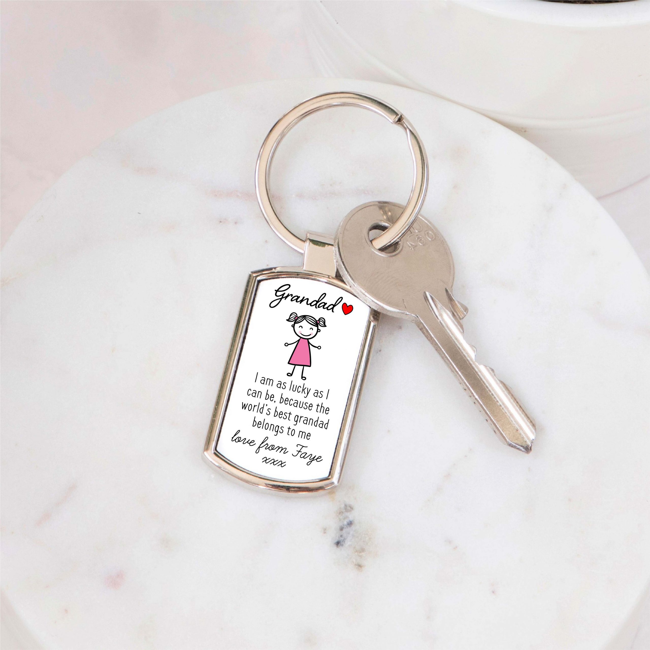 Personalised World's Best Grandad Metal Keyring From Granddaughter - Gift for Grandad - Image 5