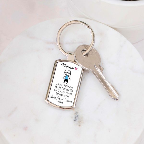 Personalised World's Best Nanna Metal Keyring From Grandson - Image 5