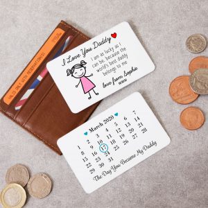 Personalised Day You Became My Daddy Date Double Sided Metal Wallet Card From Daughter