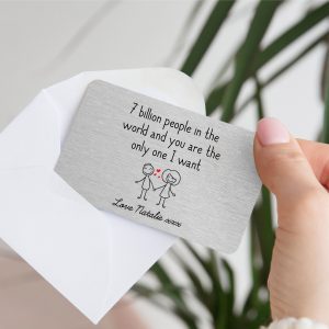 Personalised The Only One I Want Love Metal Wallet Card