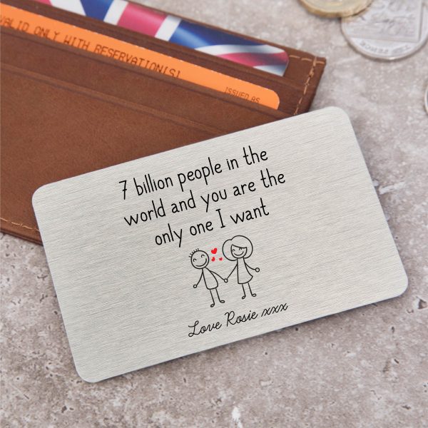 Personalised The Only One I Want Love Metal Wallet Card - Image 4