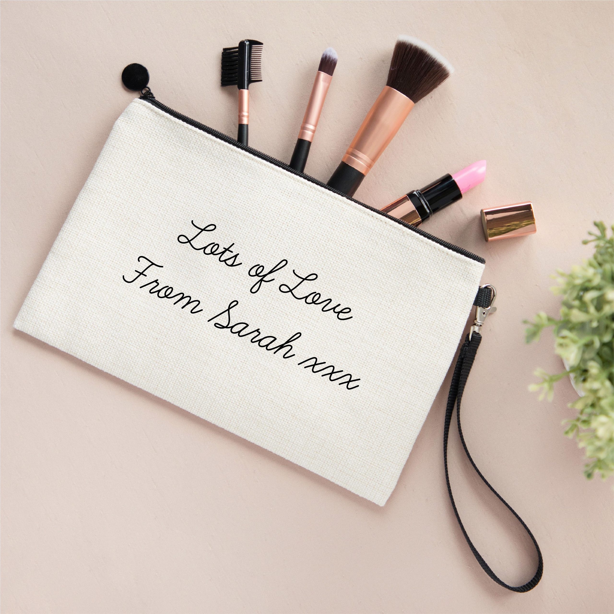 Personalised Beautiful Nanna Linen Make Up Bag - Gift for Nanna - Image 3