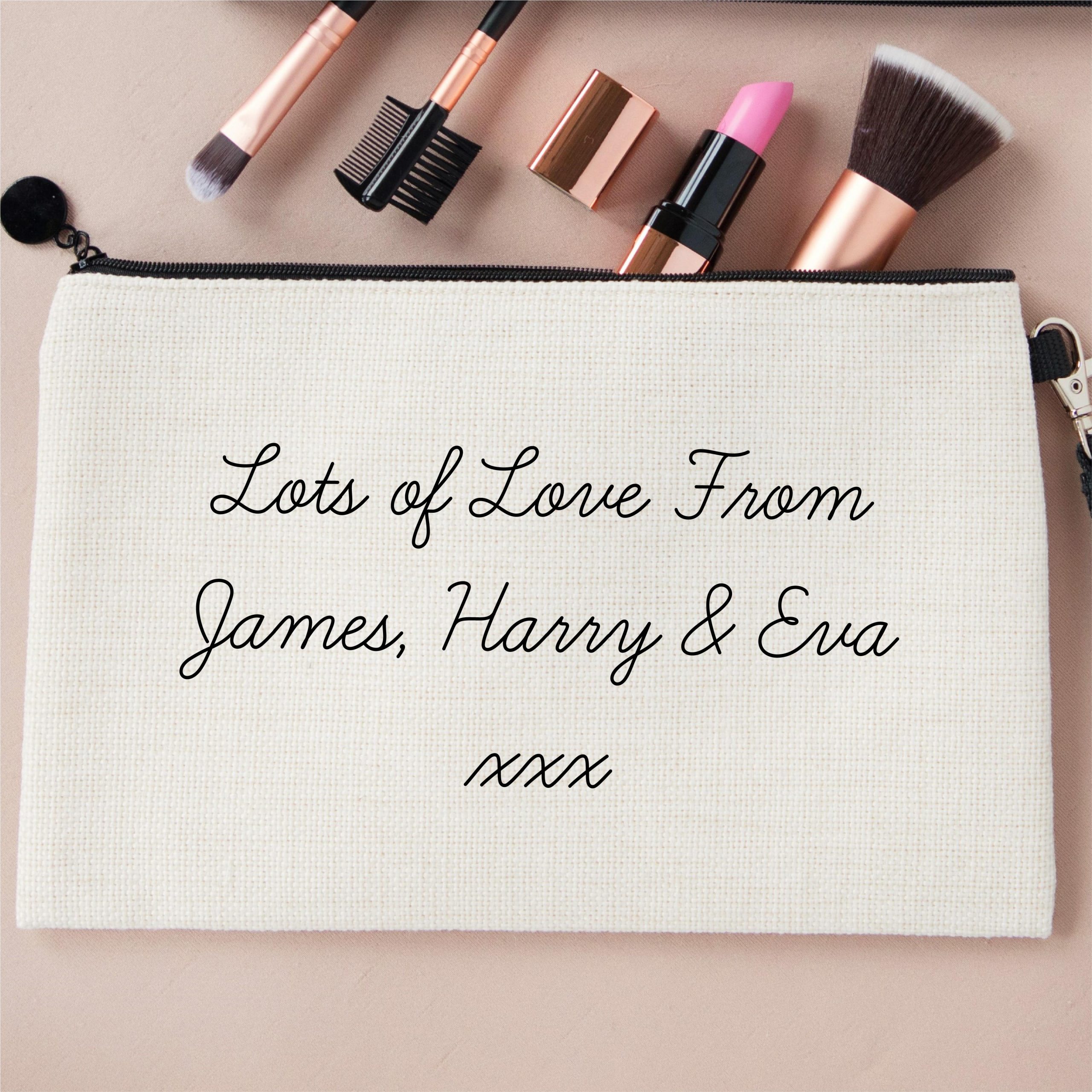 Personalised Beautiful Nanna Linen Make Up Bag - Gift for Nanna - Image 9