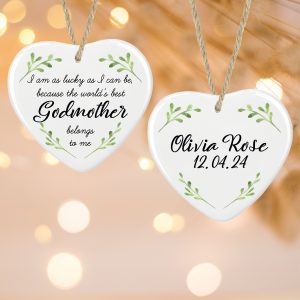 Personalised Godmother Ceramic Decoration - Gift for Godmother