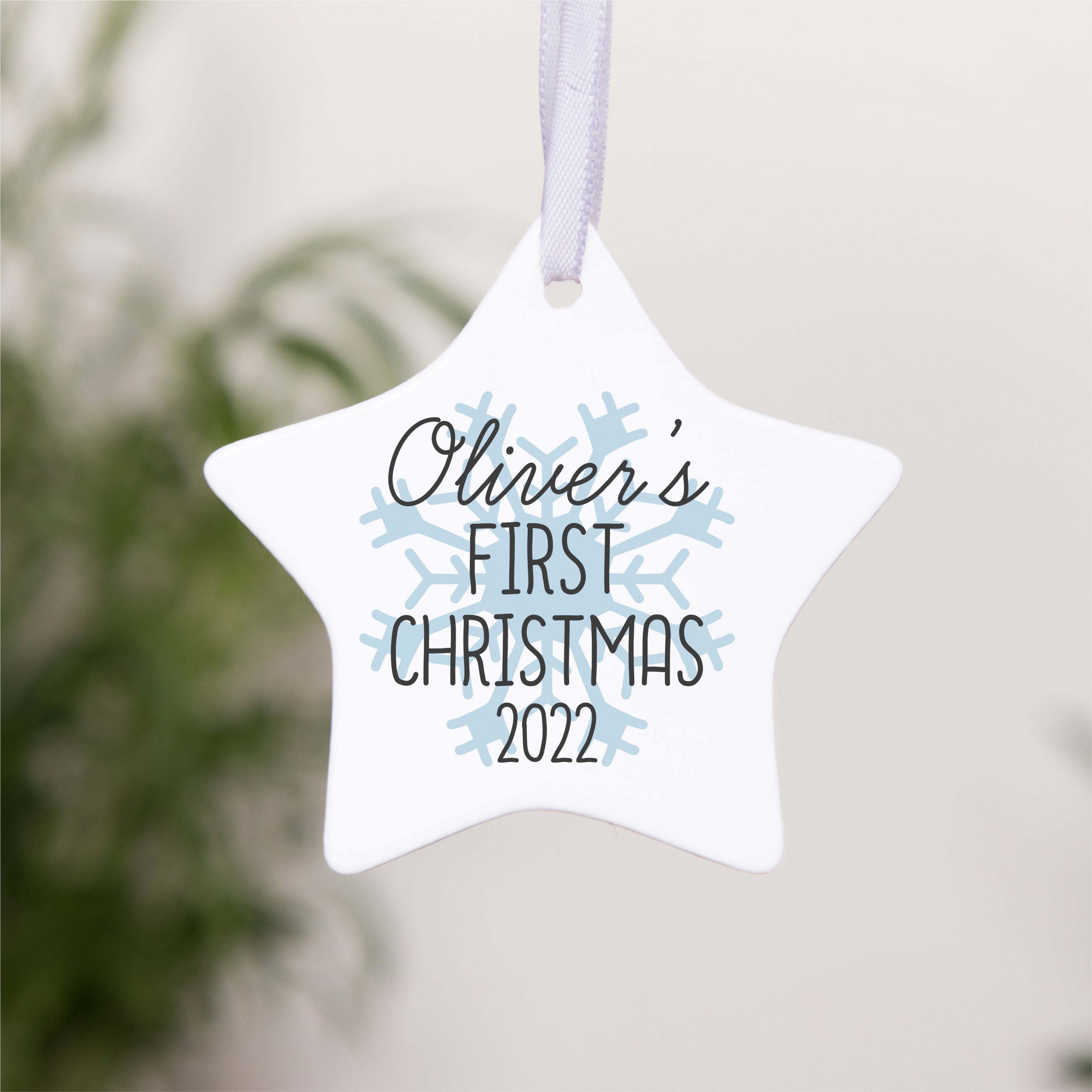 Personalised First Christmas Ceramic Christmas Tree Bauble - Family Keepsake - Image 5