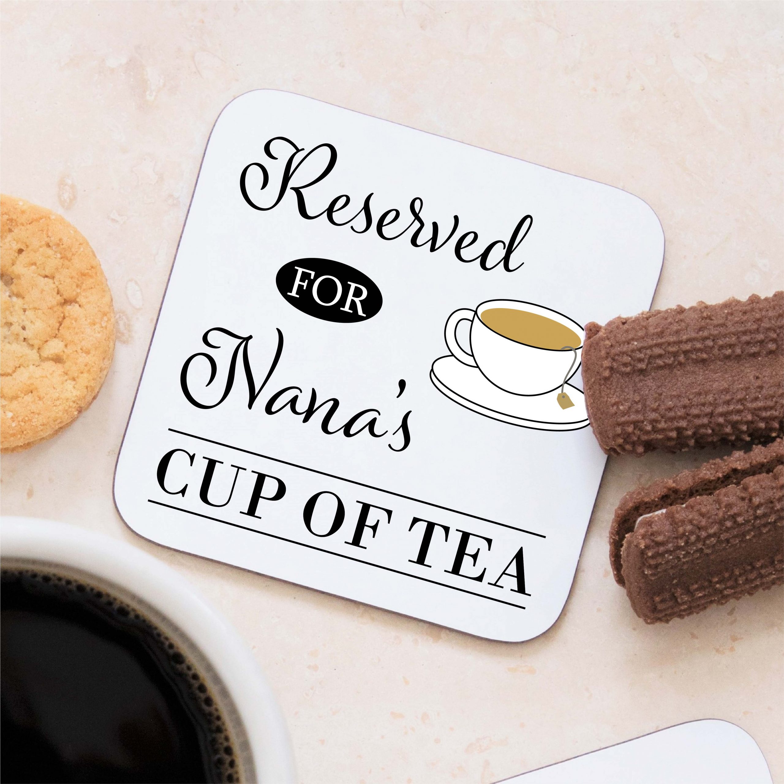 Personalised Wooden Cup of Tea Coaster - Gift for Him or Her - Image 3