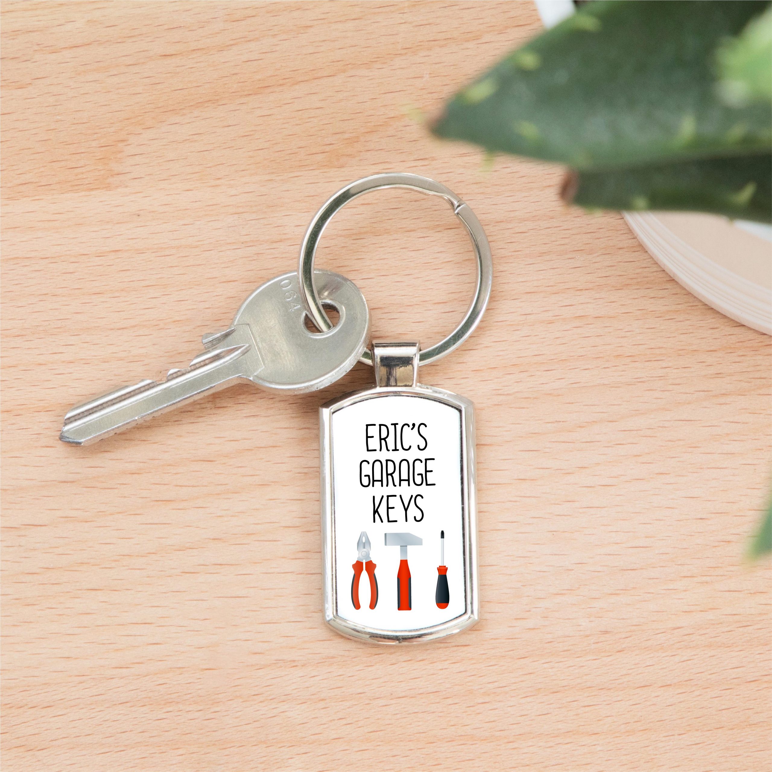 Personalised Garage Keys Metal Keyring - Gift for Him - Image 2