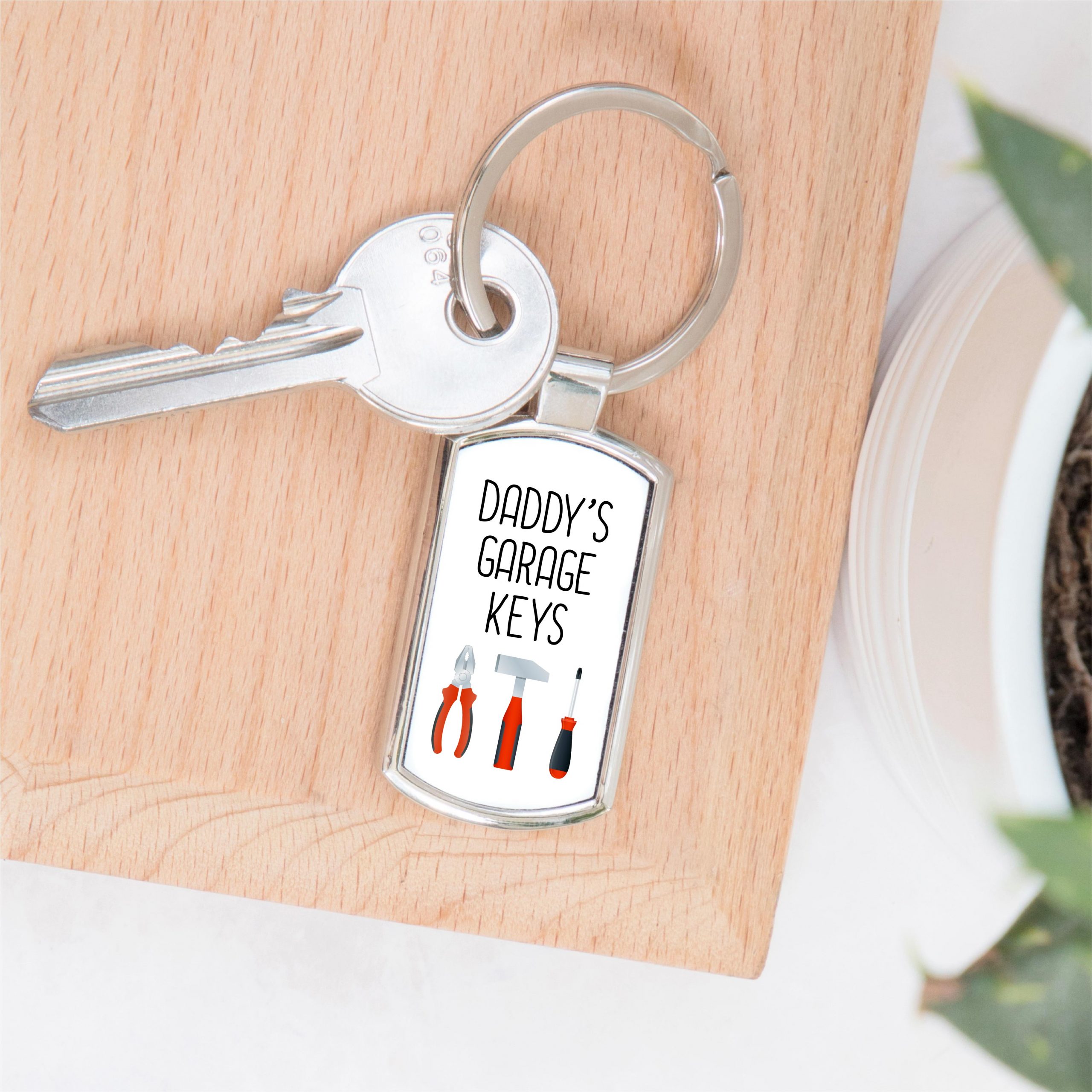 Personalised Garage Keys Metal Keyring - Gift for Him - Image 4