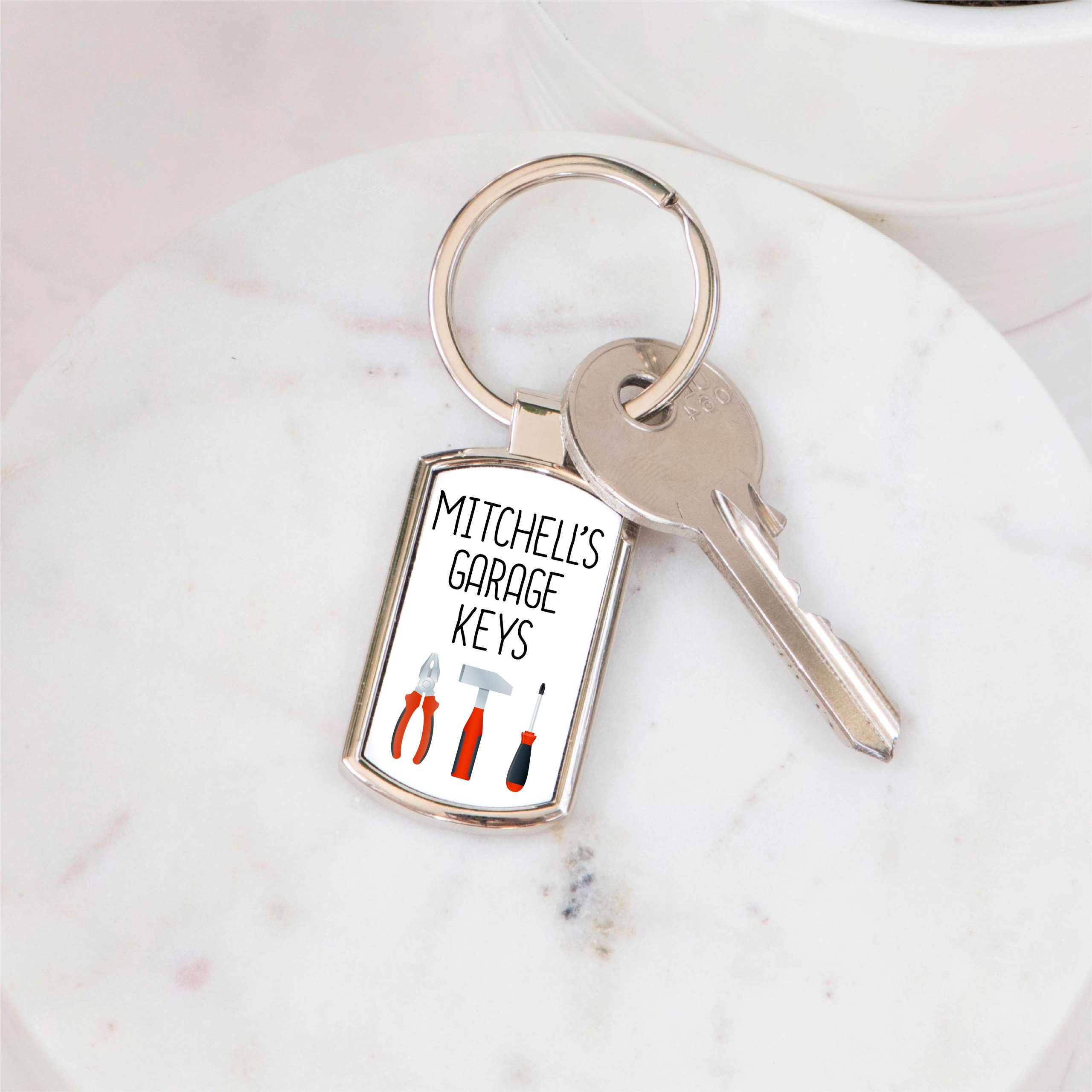 Personalised Garage Keys Metal Keyring - Gift for Him - Image 5