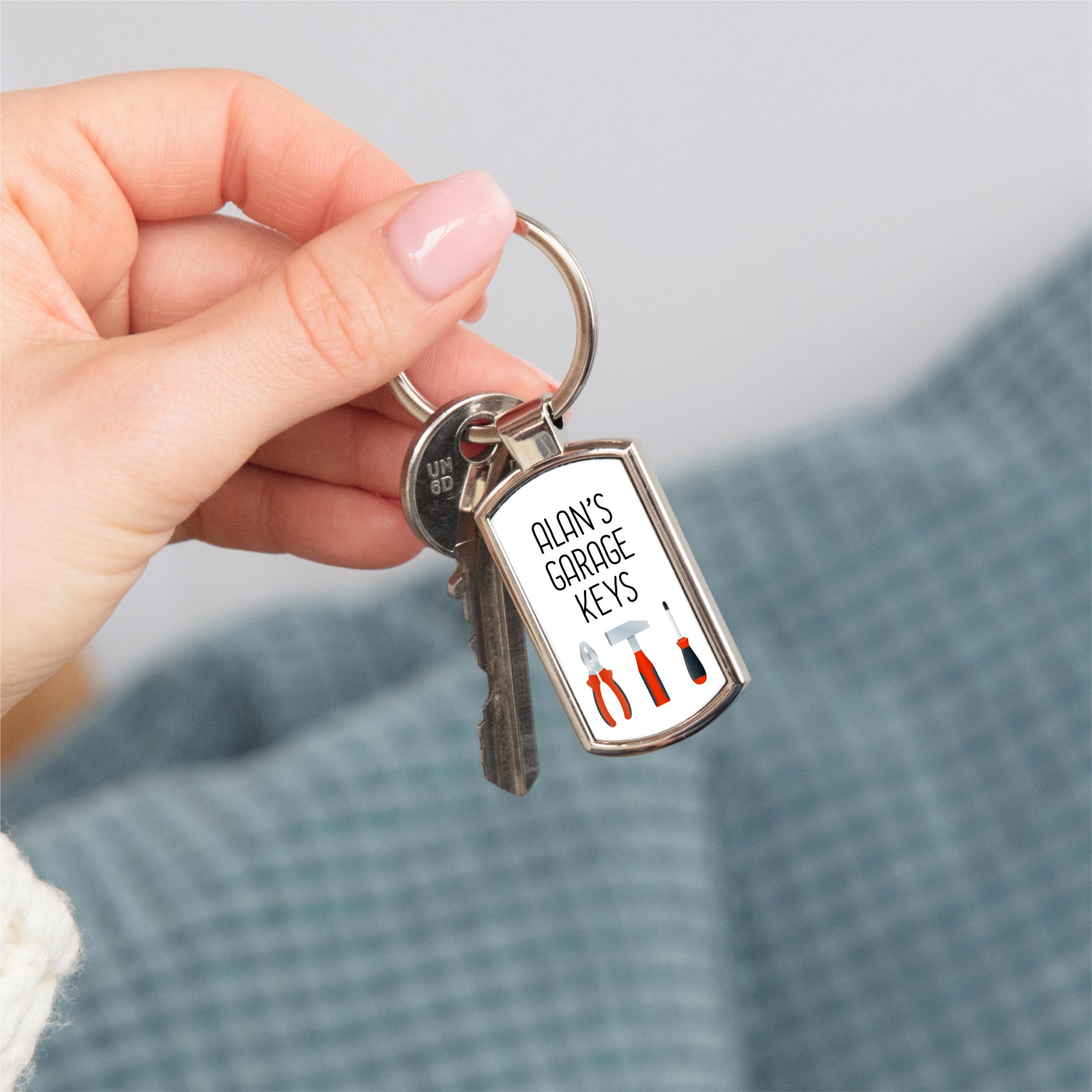 Personalised Garage Keys Metal Keyring - Gift for Him - Image 6