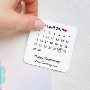 Personalised Happy Anniversary Date Metal Fridge Magnet