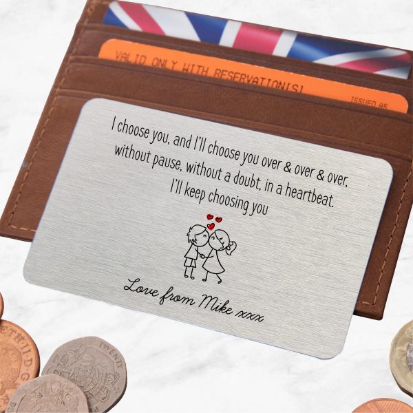 Personalised I Choose You Love Metal Wallet Card - Image 2