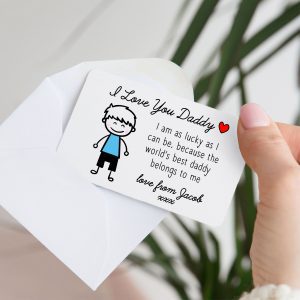 Personalised I Love You Daddy Metal Wallet Card From Son - Gift for Daddy