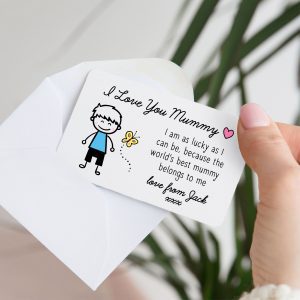 Personalised I Love You Mummy Metal Metal Wallet Card From Son - Gift for Mummy