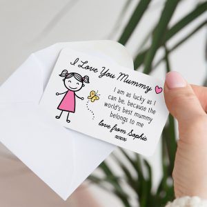 Personalised I Love You Mummy Metal Metal Wallet Card From Daughter - Gift for Mummy