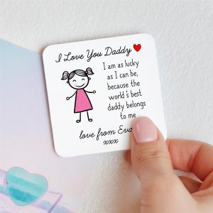 Personalised I Love You Daddy Metal Fridge Magnet From Daughter - Gift for Daddy