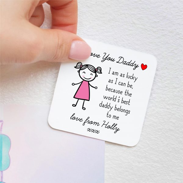 Personalised I Love You Daddy Metal Fridge Magnet From Daughter - Image 3