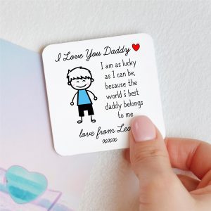 Personalised I Love You Daddy Metal Fridge Magnet From Son - Gift for Daddy