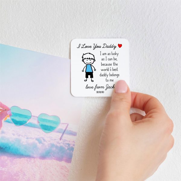 Personalised I Love You Daddy Metal Fridge Magnet From Son - Image 2