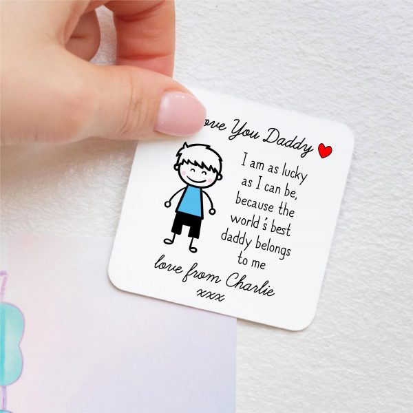 Personalised I Love You Daddy Metal Fridge Magnet From Son - Image 3