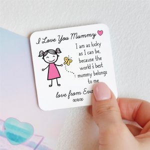 Personalised I Love You Mummy Metal Fridge Magnet From Daughter - Gift for Mummy
