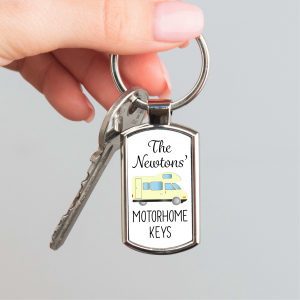 Personalised Name Motorhome Keys Metal Keyring