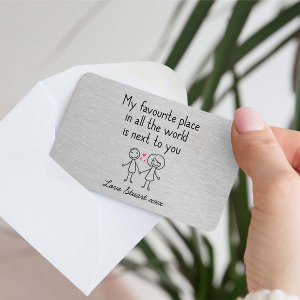 Personalised My Favourite Place Metal Wallet Card