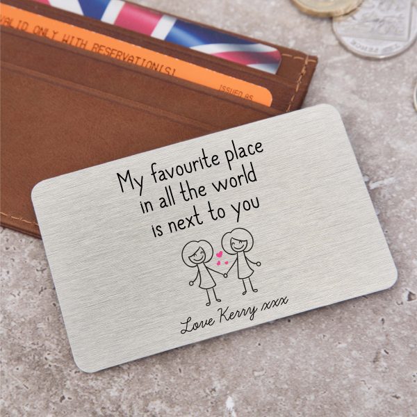 Personalised My Favourite Place Metal Wallet Card - Image 6